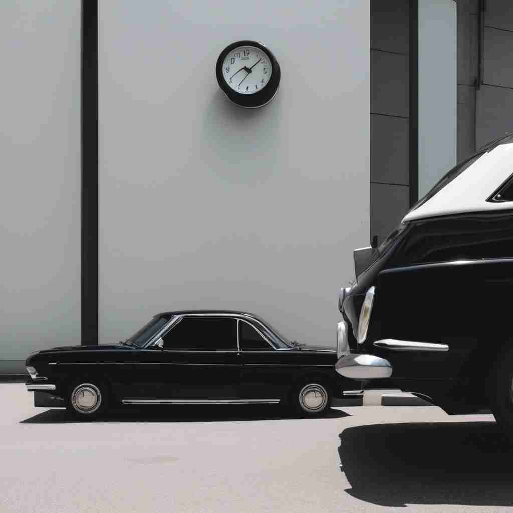 Black car and white clock 5
